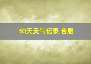 30天天气记录 合肥